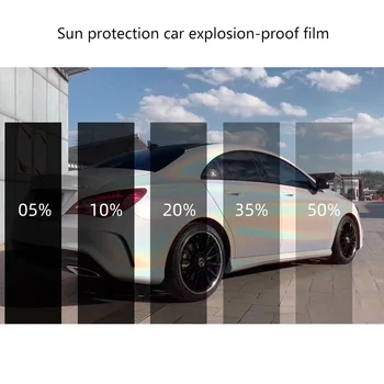 1БР 600 см x 50 см Автомобили Фолио За Прозорци Със Защита От Uv Козирка Прозрачна Черна Топлоизолационна Слънчеви Филм С Антирефлексно покритие Взрив
