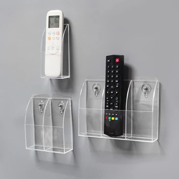 Акрилни притежателя на дистанционното управление на телевизор, климатик 1/4 калъф Стенен монтаж кутия за съхранение за дома