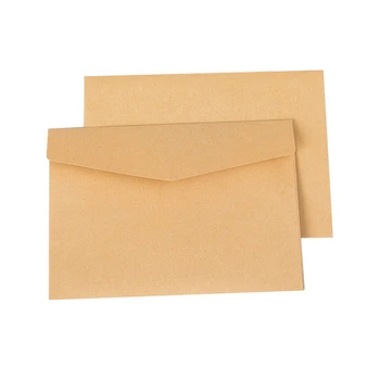 Класически мини-пликове от крафт-хартия с размер 100 броя, плик за покани за сватба, подарък пакет 105 X 70 мм