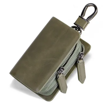 Чанта за ключове, Нова кожена чанта за съхранение с двоен цип, за почивка, автомобили верижка за ключове, богат на функции мъжка чанта за ключове, подвешенная на кръста, на едро
