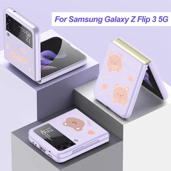 Ултра-Боядисани Твърд Калъф За Samsung Galaxy Z Flip 3 5G Противоударная Защита Пластмасов капак За Samsung Z Flip Case 3 Корпуса