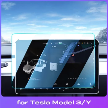 Защитно фолио от закалено стъкло HD за Tesla Model 3 Y 2022 2023 2021, филм за централно управление, навигация, защитни Аксесоари за Автомобили