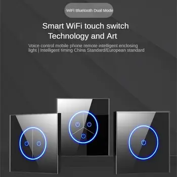 Sasha Wifi Smart Switch Panel-Сензорен Прекъсвач 86 Нула Противопожарен Тел Стандартни Правила на ЕС Водоустойчив Гласова Дистанционно Управление За Mijia
