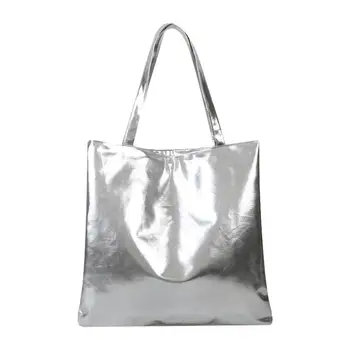 Гладка чанта през рамо с цип, стилна дамска чанта за през рамото от изкуствена кожа с голям капацитет, с цип, лесна за една дама