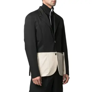 Черно-бяло мъжки сако в стил мозайка класически намаляване на две копчета на най-новия дизайн на Градинска ежедневни мъжки дрехи Яке Ежедневното модно палто