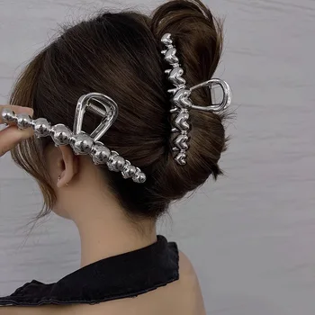 Дамски сребърни Изискани Сърца с дизайн във формата на петолъчна звезда, Нокти, коса, Дамски Модни Щипки за измиване на лицето, Аксесоари за коса за момиченца