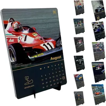 Хартиен календар на 2024 година за феновете на Формула 1, коледни подаръци, плакат състезател от Формула 1, календар, състезания, планиране на времето, настолен календар за дома