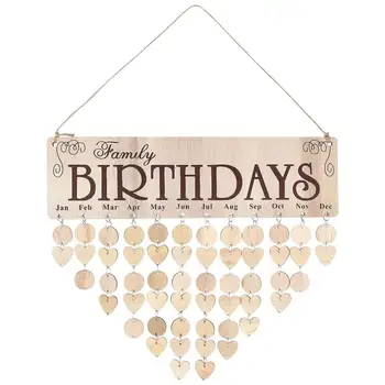 Домашен окачен декор, дъска за рожден ден, Календар, направи си САМ, Дъска за рожден ден, украса за дъски за рожден ден, монтиран на стената Дървен календар