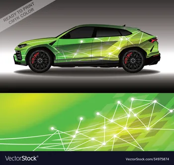 Зелена графична стикер за автомобил, състезателна винил фолио, стикер за автомобил с пълна обвивка, декоративна стикер за автомобил с Дължина 400 см, ширина 100 см