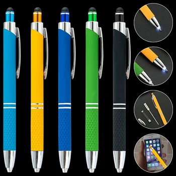 Химикалка писалка стилус 3 в 1 с led подсветка за Iphone, химикалки за писане, химикалка с гелевыми мастило, Офис аксесоари