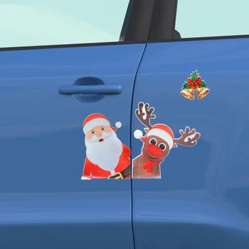Автомобилна стикер, магнитен стикер, Коледна украса, Магнити за хладилник, крушка, Дядо Коледа, Снежен човек, Светоотражающая стикер, интериор на автомобил
