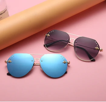 Нова Мода Пилотните Нюанси на Метална Дограма за Реколта Очила Мъжки Дизайнерски Мъжки Дамски Слънчеви Очила Жени UV400