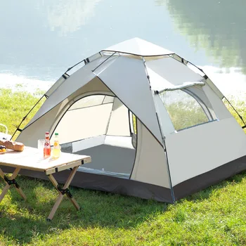 Двойна палатка за къмпинг, без инсталация, напълно автоматична, водоустойчив и солнцезащитная Палатка за нощуване на открито, Преносима и быстрооткрывающаяся палатка