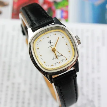 Дамски ръчни Механични часовници С квадратен циферблат, ръчен часовник с ръчна ликвидация, бизнес и дамски часовници от черна кожа, Шанхайские Старинни часовници Orologio