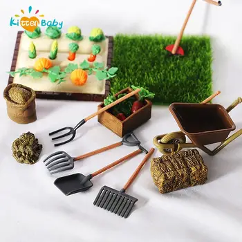 1 Комплект Миниатюрни градинска зеленчукова ферма Мащабна модел куклена къща Инструменти за засаждане от фермата, Симулационни модели и Сам Home Decor