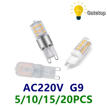 5-20pcs LED Mini G9 Light Corn AC220V 3 W супер ярък нестробоскопический топло бяла светлина може да замени 20 W 50 W галогенную лампа