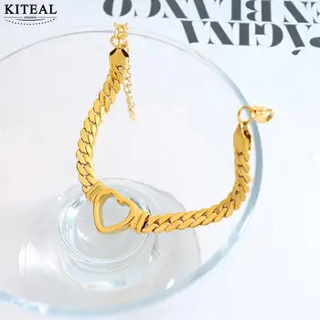 KITEAL, гореща Нова мода Гривни за Шаферките златен цвят, сърцевината гривна във формата на сърце, гривни за приятелство, бижута