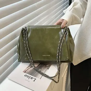 Дамски ежедневни чанта през рамо в ретро стил, много евтини чанти, дамски модерна чанта на верига, чанта за ежедневно пазаруване, чанти-незабавни посланици голям капацитет