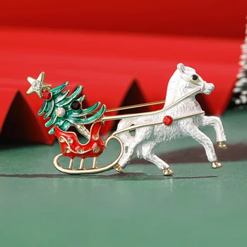 Коледна брошка във формата на треньора, дамски емайл Унисекс, с Коледа, нова година герой, ежедневни брошка-жени за партита, подаръци