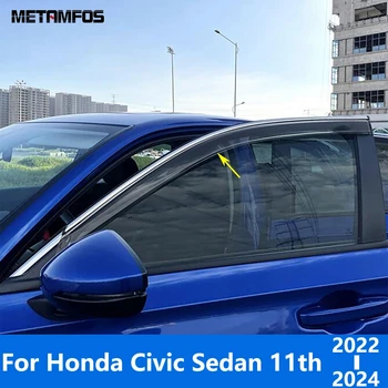 Аксесоари За Honda Civic Седан 11-то Поколение 2022 2023 2024 Козирка Прозорци Ветрозащитный Козирка От Слънцето Дъждобран Щит Сенник Shelter