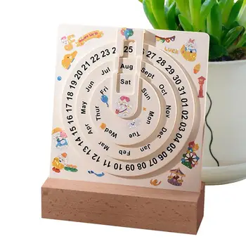 Настолен Вечен календар Играчки-пъзели, в селски стил, комплекти за сглобяване на модели-пъзели, кръгли офиси, домашен декор