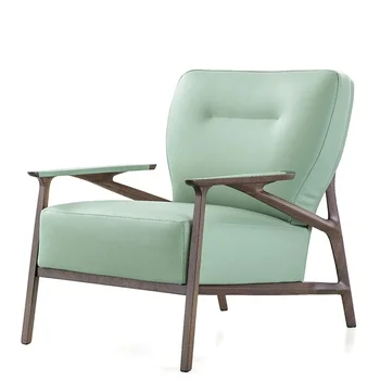 Модерни мебели за дневна Кожен разтегателен Фотьойл Творческа Изкуството на Дървен стол за почивка на Италианското Мързелив стол