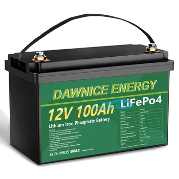 Dawnice 12 В LiFePO4 Акумулаторна батерия 12 v 100 Ah 200 Ah 300 Ah 24 литиево-йонна 