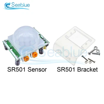1 бр. HC-SR501 Регулира IR пироэлектрический инфрачервен мини-модул PIR, сензор за движение, модул за детектор на, скоба за Arduino