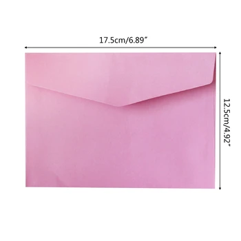 Цветни пликове с размери 7 x 5 инча, ретро плик, големи парични пликове за покани за сватба, рожден ден, опаковки от 20 D5QC