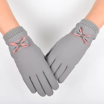 Модни дамски ръкавици Зимни Ветроупорен Водоустойчива Вътрешна Плюшени Топли ръкавици Дамски Меки дамски ръкавици със сензорен екран, приятни за кожата