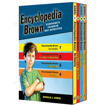 Комплект от 4 тома оригиналната енциклопедия кафяв цвят.