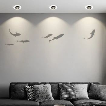 Скандинавски модерно осветление Прожекционни плафониери под формата на риби, декорация на всекидневна, коридор, led осветителни тела за помещението, осветление за коридор