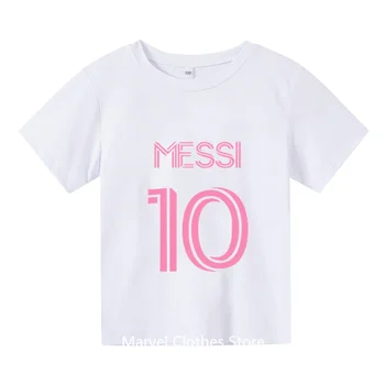 Тениска Messi, детски дрехи с принтом футболна звезда, детска лятна тениска с къси ръкави, ежедневни блузи