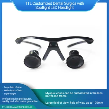 Нови TTL (През обектива) Индивидуални Стоматологични Хирургични лупи Лупа с прожекторной led фарой (TTL2.5X/3.0 X/3.5 X)