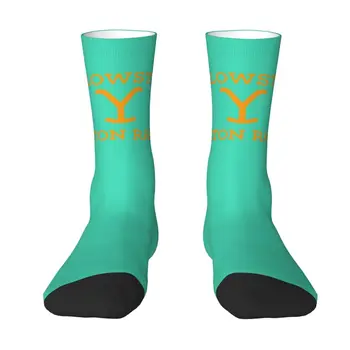 Мъжки чорапи Kawaii Yellowstone Дътън Ranch С топло 3D принтом, баскетболни чорапи за спортен отбор