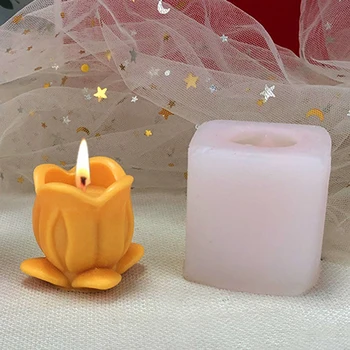 Форма за цветя свещи с листа Аксесоари за направата на свещи ръчно изработени 3d Силикон сапун Гипсова Форма от смола Декоративен Предмет за домашно плот