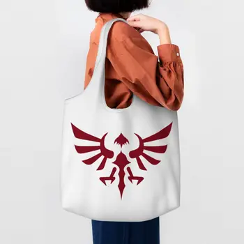 Чанти-тоут Kawaii Zeldas за пазаруване за многократна употреба холщовые чанти за игри, чанта през рамо за пазаруване, чанта за снимки