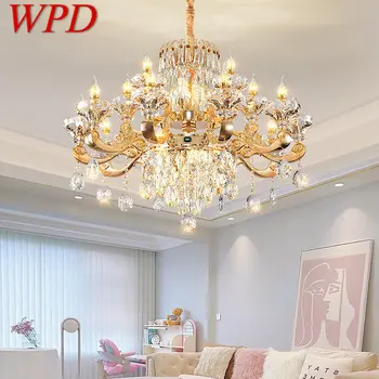 Европейската Кристален Полилей WPD Луксозна Модерна Led Свещ Ретро Окачен лампа за дома Дневна Трапезария Спалня