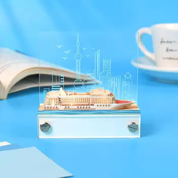 3D Харбър Круизен Лайнер Бележник Бележник Omoshiroi Block Изискан Дизайн Морски Круиз 3D обработка На Хартия Стикери Декор на Работния Плот