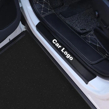 4шт Устойчиви На Надраскване, 3D Етикети За Защита на Прагове на Колата е От Въглеродни Влакна За Tesla Model S Y X 3 2021 Аксесоари За Автостайлинга