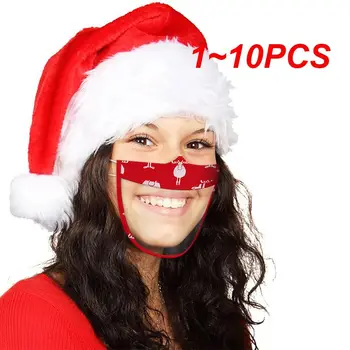 1 ~ 10ШТ Коледни Очила, Предна Капачка Mask С Шарките на Дядо Коледа Лосове и Снежен човек, Защитна Маска със Защита срещу Пръски И Прах, Видими на Лицето