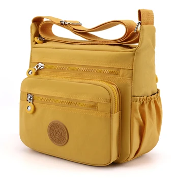 Модерна дамска чанта с множество джобове, висококачествена найлонова чанта през рамо, ежедневни дамски чанта-месинджър за пазаруване