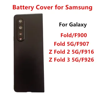 Корпус За Samsung Galaxy Z Fold 3 2 5G F900 F907 F926 F916 Стъкло на Задния Капак на Отделението за батерията Ремонт Подмяна на Задния Капак на Вратата + Камера Лен
