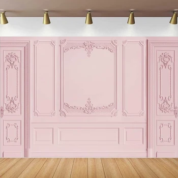 Фон за снимки Реколта Светло Розово Празна стая Класически интериор Сватба Европейска Рамка Модерен Дом Фона на Френската стени