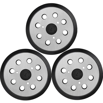3 Комплекта шлифовъчни накладки за Makita, 5-инчов диск за шлайфане е с 8 дупки, метална задна част и гумена тампон на 8 дупки