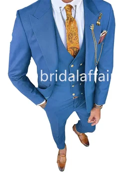 Bridalaffair 2023, Мъжки костюми, Всекидневни Бизнес комплект от 3 теми, Сватбената рокля на булката, Дебнещ Смокинги Palk Laple
