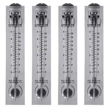 Разходомер с панельным стена за измерване на дебита на водата 4X 0,5-5 GPM 2-18 LPM