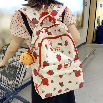2023 Нова дамски модерна чанта за книги с принтом, мультяшные женски сладки училищни чанти за почивка, графити за момичета, лаптоп, раница за колеж, дама