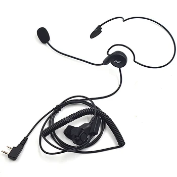 слушалки с микрофон за преносими радиостанции Kenwood Baofeng 2 pines, PTT, радиопортажи, UV-5R, UV5R, BF-888S, GT-3, UV-B5, B6