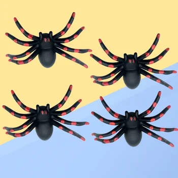 4ШТ Защитни капачки за автомобилни клапани във формата на паяк, на гуми (червени)